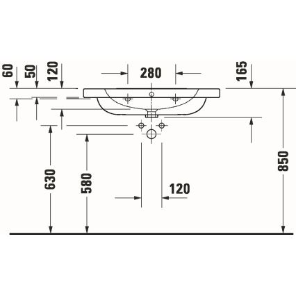 Duravit 23998000002 - Κρεμαστός νιπτήρας D-CODE 80x48 cm κεραμικό/γυαλιστερό λευκό