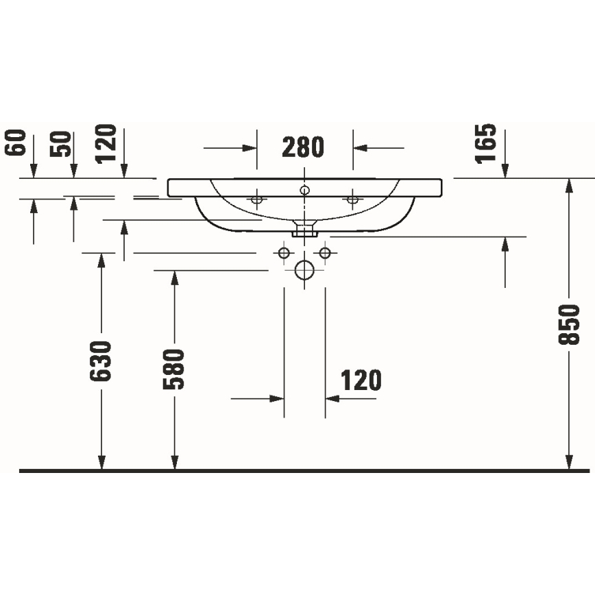 Duravit 23998000002 - Κρεμαστός νιπτήρας D-CODE 80x48 cm κεραμικό/γυαλιστερό λευκό