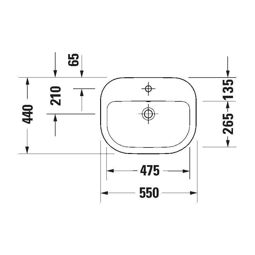 Duravit 24025500002 - Κρεμαστός νιπτήρας D-CODE 55x44 cm, κεραμικός, γυαλιστερό λευκό