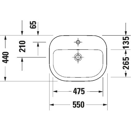 Duravit 24025500002 - Κρεμαστός νιπτήρας D-CODE 55x44 cm, κεραμικός, γυαλιστερό λευκό