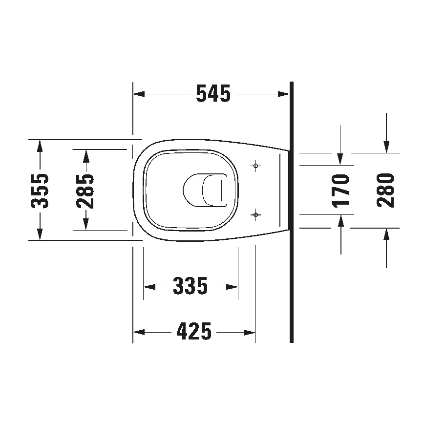 Duravit 25350900002 - Κρεμαστή λεκάνη WC D-CODE, κεραμική/γυαλιστερή λευκή