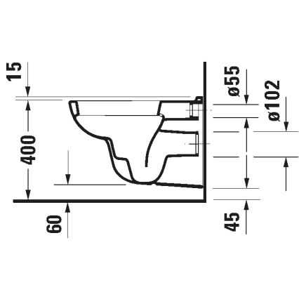 Duravit 25350900002 - Κρεμαστή λεκάνη WC D-CODE, κεραμική/γυαλιστερή λευκή