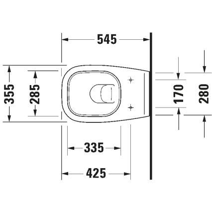 Duravit 25350900002 - Κρεμαστή λεκάνη WC D-CODE, κεραμική/γυαλιστερή λευκή