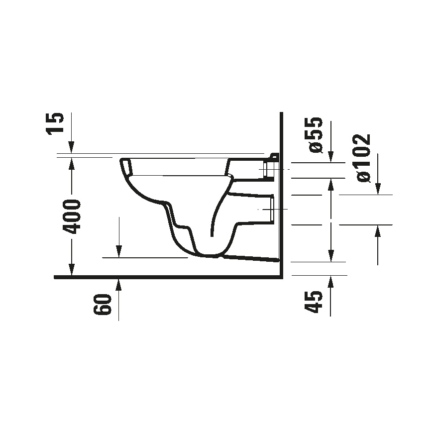 Duravit 25350900002 - Κρεμαστή λεκάνη WC D-CODE, κεραμική/γυαλιστερή λευκή