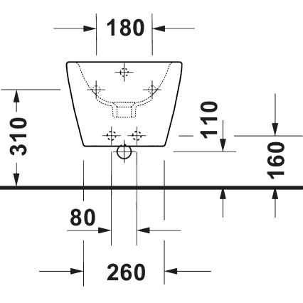Duravit 27271500002 - Επιτοίχιο μπιντέ D-CODE, κεραμικό γυαλιστερό λευκό