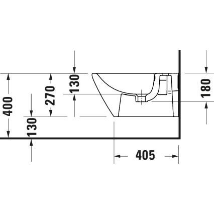 Duravit 27271500002 - Επιτοίχιο μπιντέ D-CODE, κεραμικό γυαλιστερό λευκό