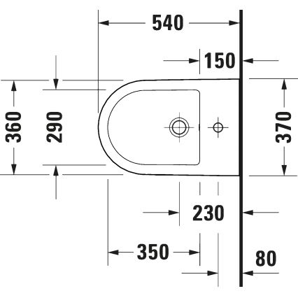 Duravit 27271500002 - Επιτοίχιο μπιντέ D-CODE, κεραμικό γυαλιστερό λευκό