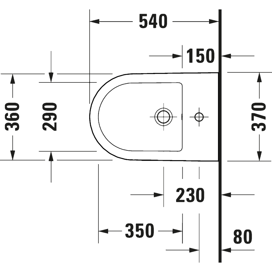 Duravit 27271500002 - Επιτοίχιο μπιντέ D-CODE, κεραμικό γυαλιστερό λευκό
