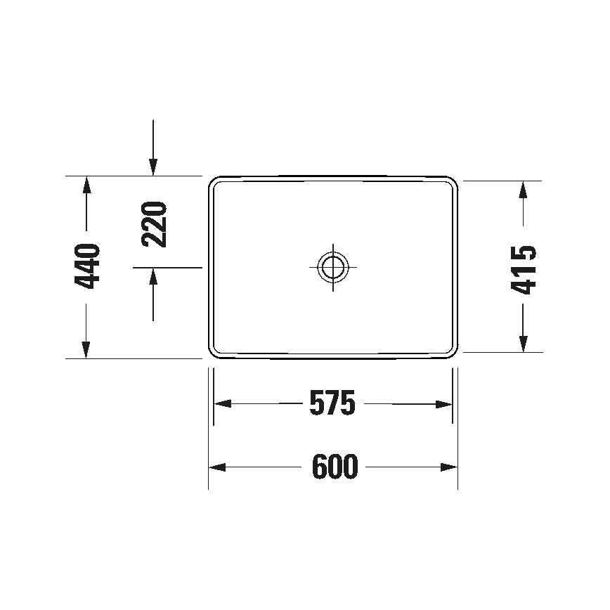 Duravit 358600079 - Επιχωνευτός νιπτήρας D-NEO 60x44 cm κεραμικός/γυαλιστερό λευκό