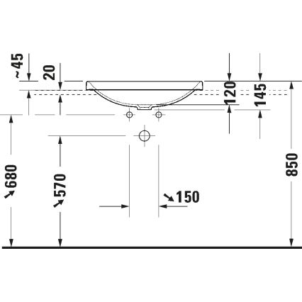 Duravit 358600079 - Επιχωνευτός νιπτήρας D-NEO 60x44 cm κεραμικός/γυαλιστερό λευκό