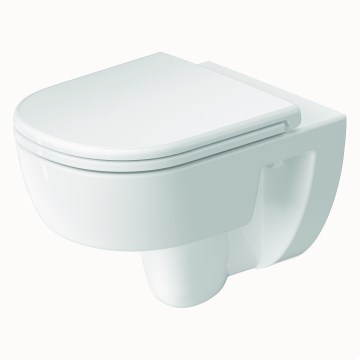 Duravit 45130900B2 - Κρεμαστή λεκάνη WC Rimless με κάθισμα SoftClose, σειρά D-CODE, κεραμική/γυαλιστερό λευκό