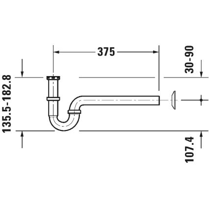 Duravit 50260000 - Σιφόνι νιπτήρα UNIVERSAL σε γυαλιστερό χρώμιο