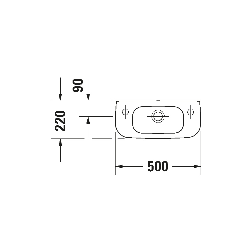 Duravit 7065000092 - Κρεμαστός νιπτήρας D-CODE 50x22 cm κεραμικός/γυαλιστερό λευκό