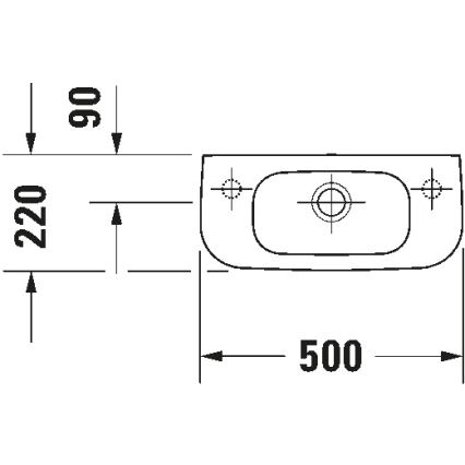 Duravit 7065000092 - Κρεμαστός νιπτήρας D-CODE 50x22 cm κεραμικός/γυαλιστερό λευκό
