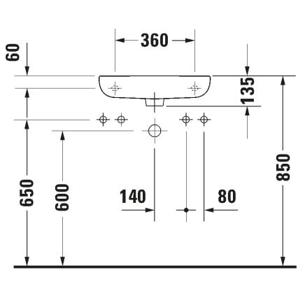 Duravit 7065000092 - Κρεμαστός νιπτήρας D-CODE 50x22 cm κεραμικός/γυαλιστερό λευκό