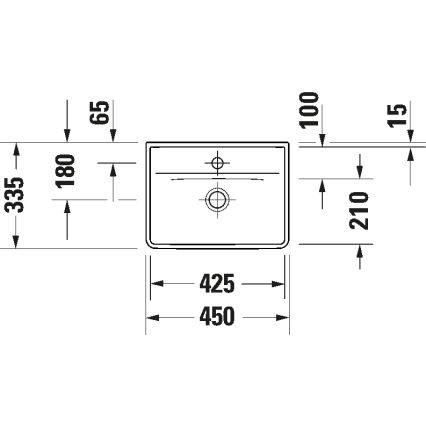 Duravit 738450041 - Επιτοίχιος νιπτήρας D-NEO 45x33,5 cm, κεραμικός σε γυαλιστερό λευκό