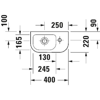 Duravit 7494000412 - Επιτοίχιος νιπτήρας D-CODE 40x22 cm κεραμικός/γυαλιστερό λευκό