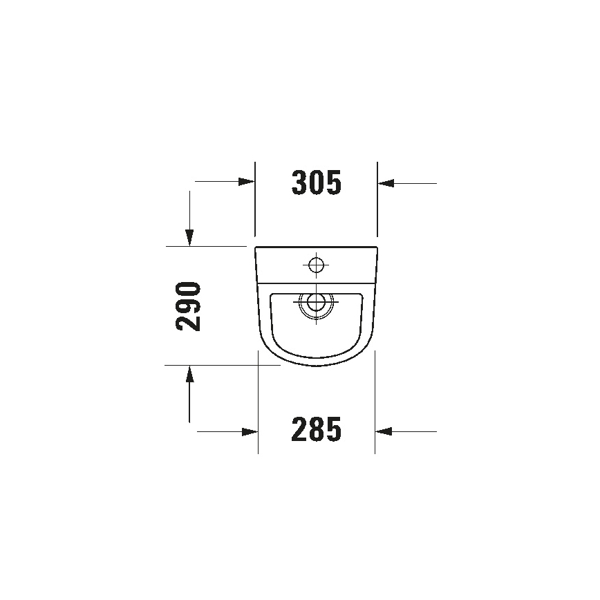 Duravit 828300000 - Ουρητήριο Rimless D-CODE, επάνω παροχή, πίσω αποχέτευση, κεραμικό/γυαλιστερό λευκό