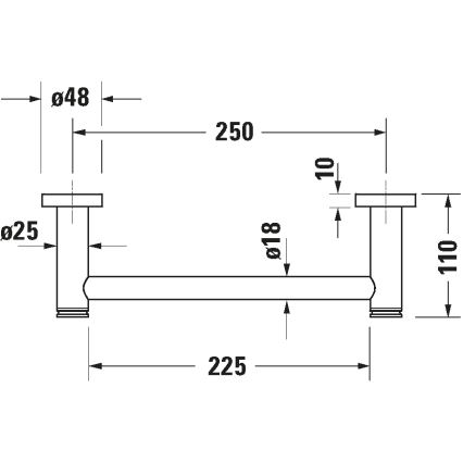 Duravit 99141000 - Λαβή μπανιέρας D-CODE 28,4 cm γυαλισμένο χρώμιο