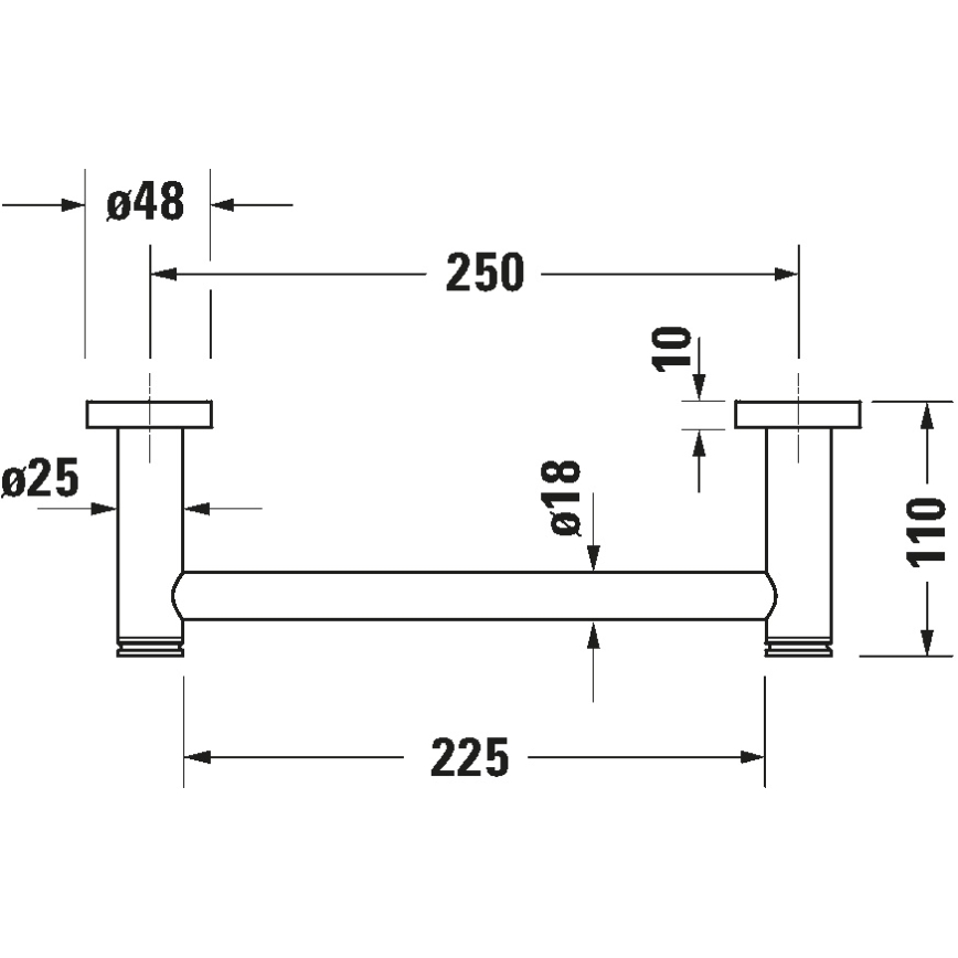 Duravit 99144600 - Χειρολαβή μπανιέρας D-CODE 28,4 cm, μαύρο ματ