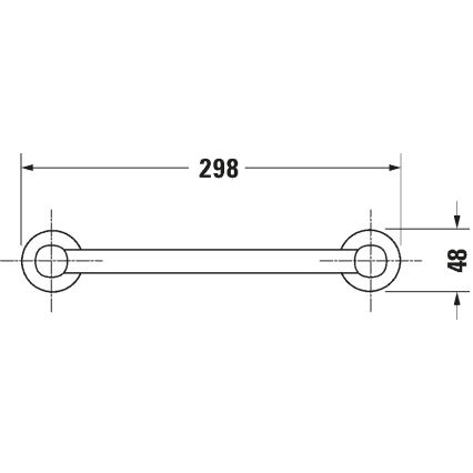 Duravit 99144600 - Χειρολαβή μπανιέρας D-CODE 28,4 cm, μαύρο ματ