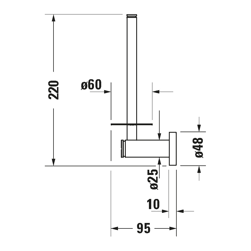 Duravit 99154600 - Βάση για χαρτί υγείας D-CODE ματ μαύρο