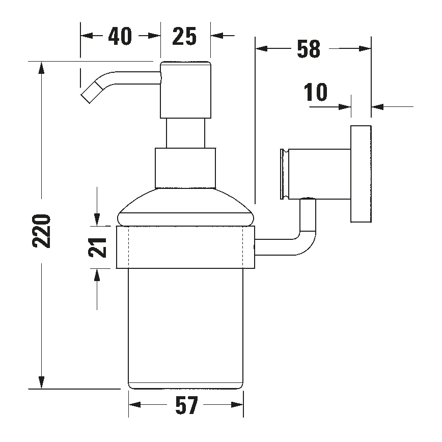 Duravit 99161000 -Επιτοίχιος δοσομετρητής σαπουνιού D-CODE 390 ml γαλακτώδες γυαλί/γυαλιστερό χρώμιο