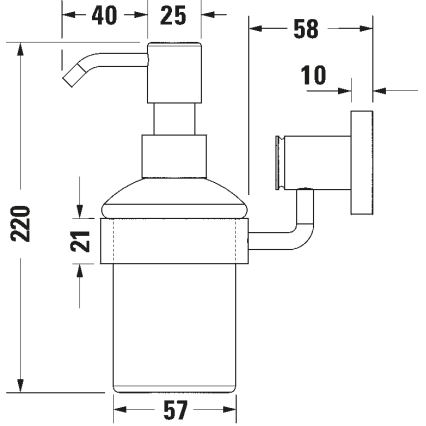 Duravit 99164600 - Επιτοίχιος δοσομετρητής σαπουνιού D-CODE 390 ml γαλακτερό γυαλί/ματ μαύρο