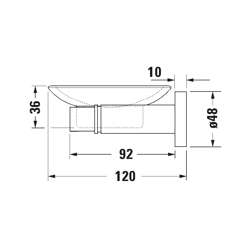 Duravit 99174600 - Επιτοίχια σαπουνοθήκη D-CODE, αριστερή, ματ μαύρη