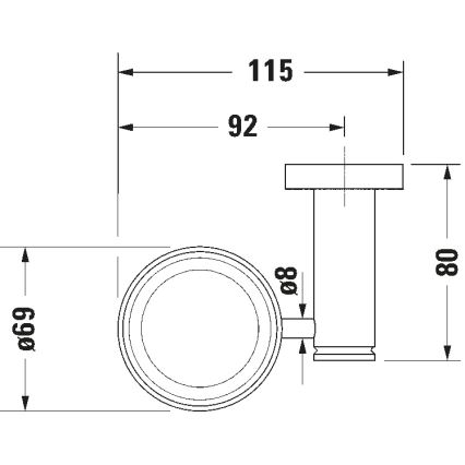 Duravit 99191000 - Επιτοίχια θήκη για οδοντόβουρτσες D-CODE, αριστερή, σε γυαλιστερό χρώμιο