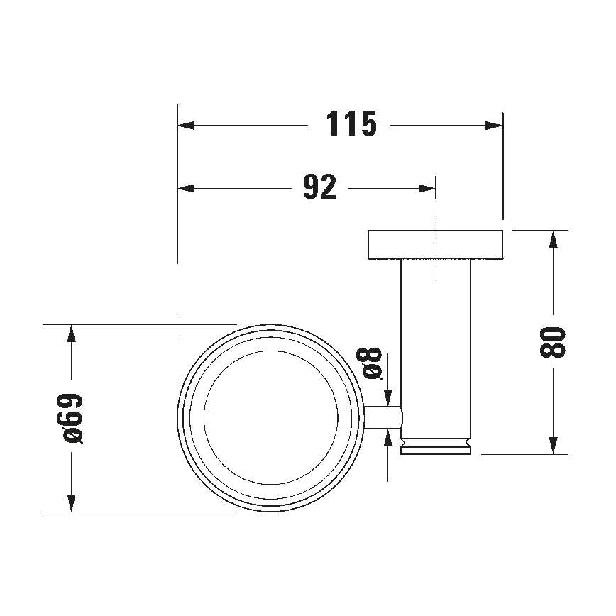 Duravit 99191000 - Επιτοίχια θήκη για οδοντόβουρτσες D-CODE, αριστερή, σε γυαλιστερό χρώμιο