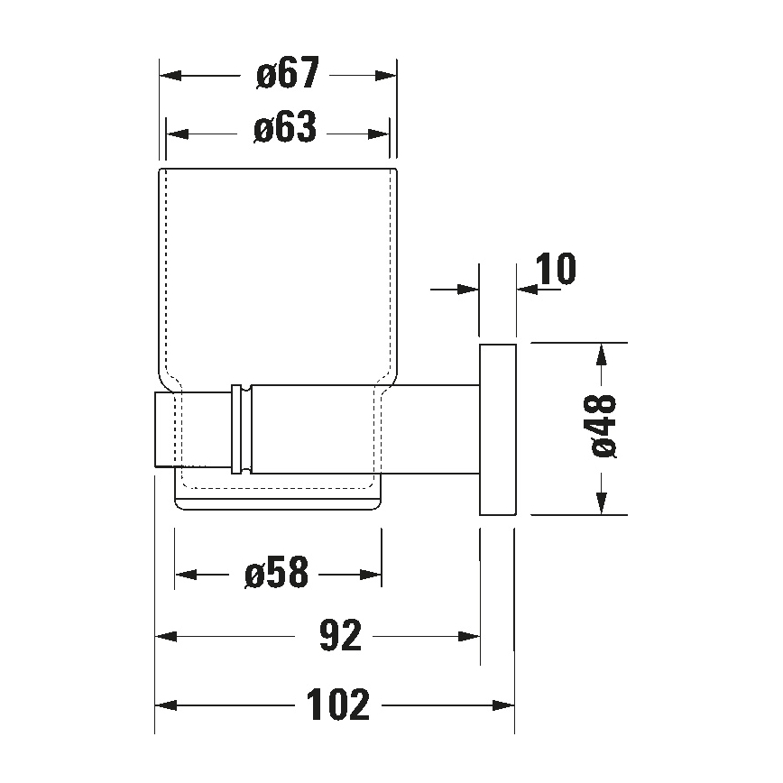 Duravit 99191000 - Επιτοίχια θήκη για οδοντόβουρτσες D-CODE, αριστερή, σε γυαλιστερό χρώμιο