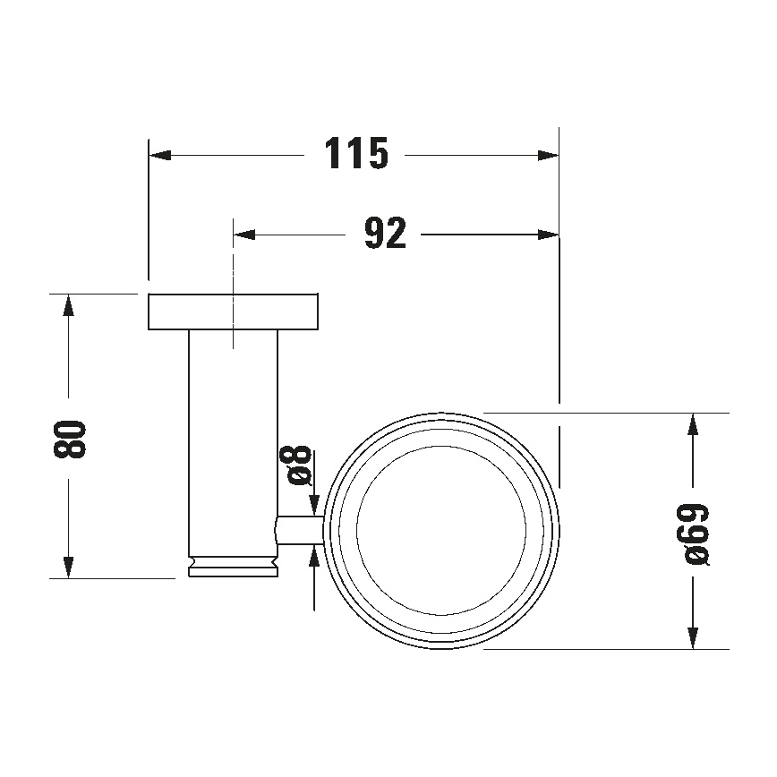 Duravit 99201000 - Επιτοίχια βάση για οδοντόβουρτσες D-CODE, δεξιά, γυαλιστερό χρώμιο