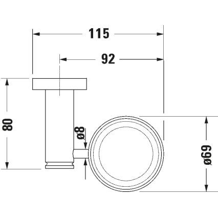 Duravit 99201000 - Επιτοίχια βάση για οδοντόβουρτσες D-CODE, δεξιά, γυαλιστερό χρώμιο