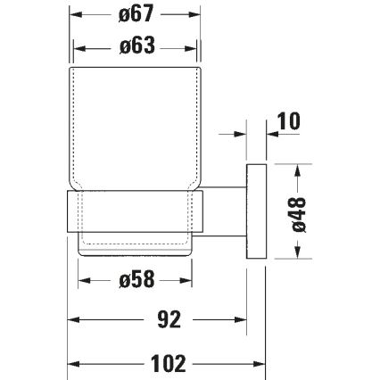 Duravit 99201000 - Επιτοίχια βάση για οδοντόβουρτσες D-CODE, δεξιά, γυαλιστερό χρώμιο
