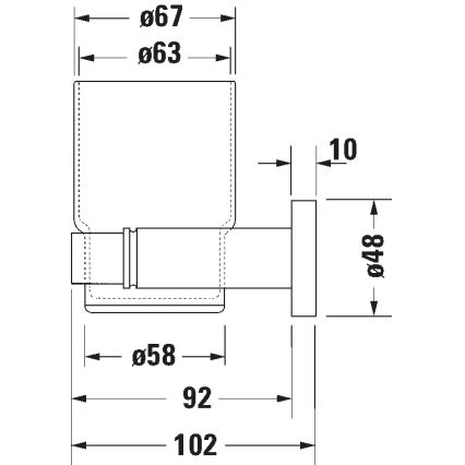 Duravit 99204600 - Επιτοίχια βάση για οδοντόβουρτσες D-CODE, δεξιά, μαύρο ματ