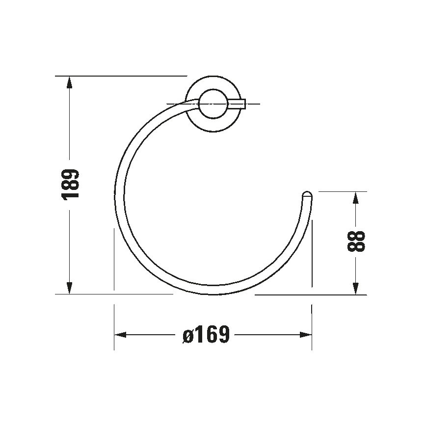 Duravit 99214600 - Κρεμάστρα τοίχου για πετσέτες D-CODE ματ μαύρο