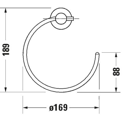 Duravit 99214600 - Κρεμάστρα τοίχου για πετσέτες D-CODE ματ μαύρο