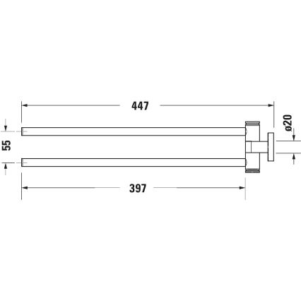 Duravit 99221000 - Επιτοίχια κρεμάστρα για πετσέτες D-CODE 44,7 cm γυαλιστερό χρώμιο