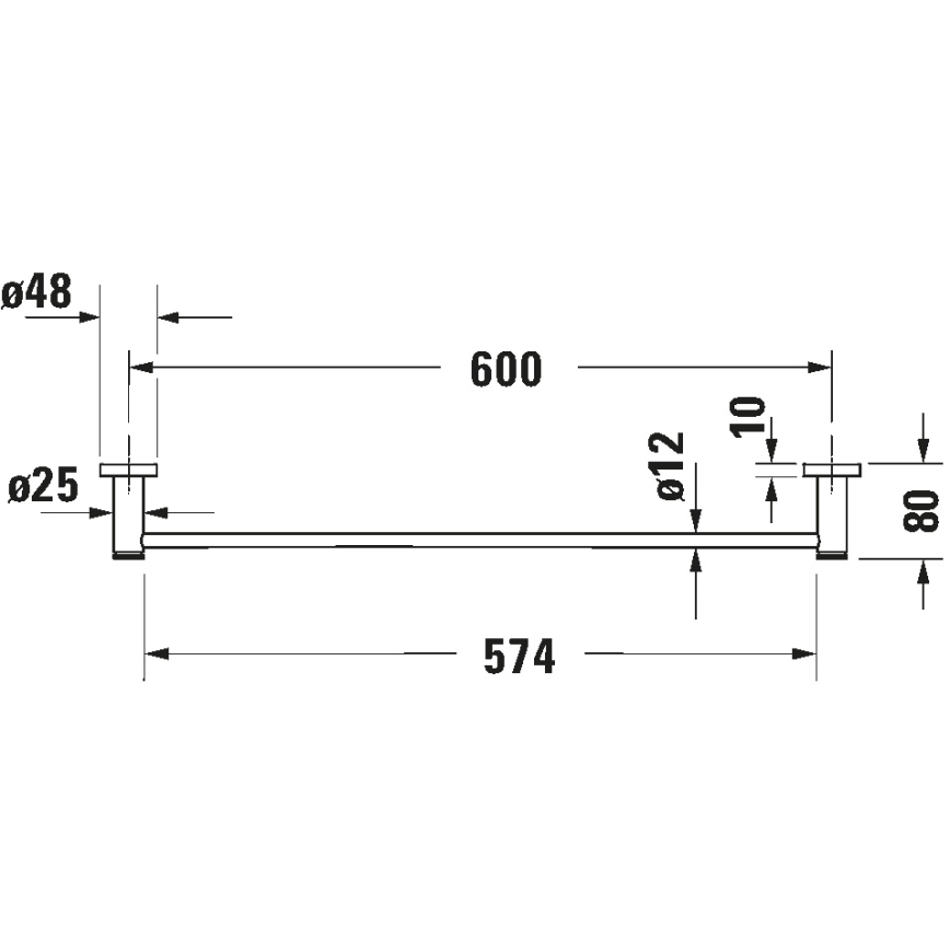 Duravit 99244600 - Επιτοίχια κρεμάστρα για πετσέτες D-CODE 64,5 cm μαύρο ματ