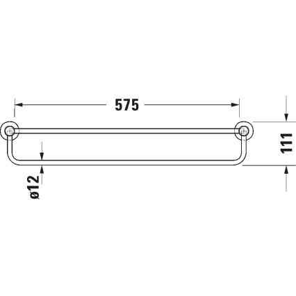Duravit 99251000 - Επιτοίχια κρεμάστρα πετσετών D-CODE 65 cm γυαλιστερό χρώμιο