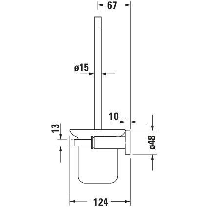 Duravit 99271000 - Επιτοίχια βούρτσα WC D-CODE σε γυαλιστερό χρώμιο