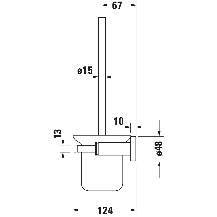 Duravit 99271000 - Επιτοίχια βούρτσα WC D-CODE σε γυαλιστερό χρώμιο