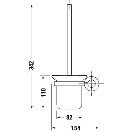 Duravit 99274600 - Επιτοίχια βούρτσα WC D-CODE, ματ μαύρο