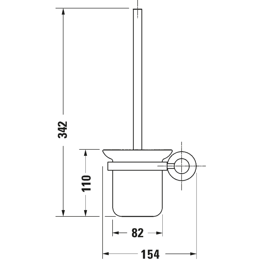 Duravit 99274600 - Επιτοίχια βούρτσα WC D-CODE, ματ μαύρο