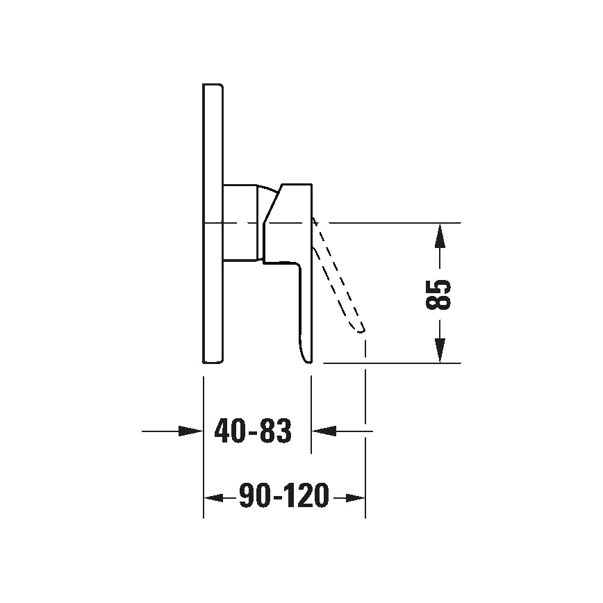 Duravit DC4210010010 - Μίκτης ντους για εντοιχιζόμενη εγκατάσταση D-CODE, γυαλιστερό χρώμιο