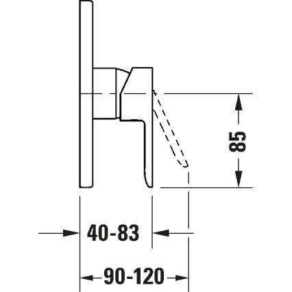 Duravit DC4210010046 - Μίκτης ντους για εντοιχισμένη εγκατάσταση D-CODE, μαύρο ματ