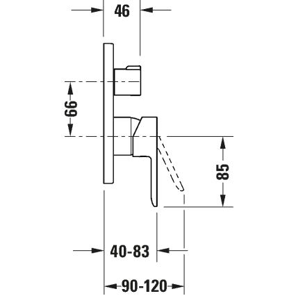 Duravit DC4210012046 - Μπαταρία ντους για εντοιχιζόμενη εγκατάσταση D-CODE, ματ μαύρο