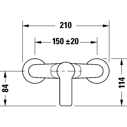 Duravit DC4230001010 - Επιτοίχια μπαταρία μπιντέ D-CODE σε γυαλιστερό χρώμιο