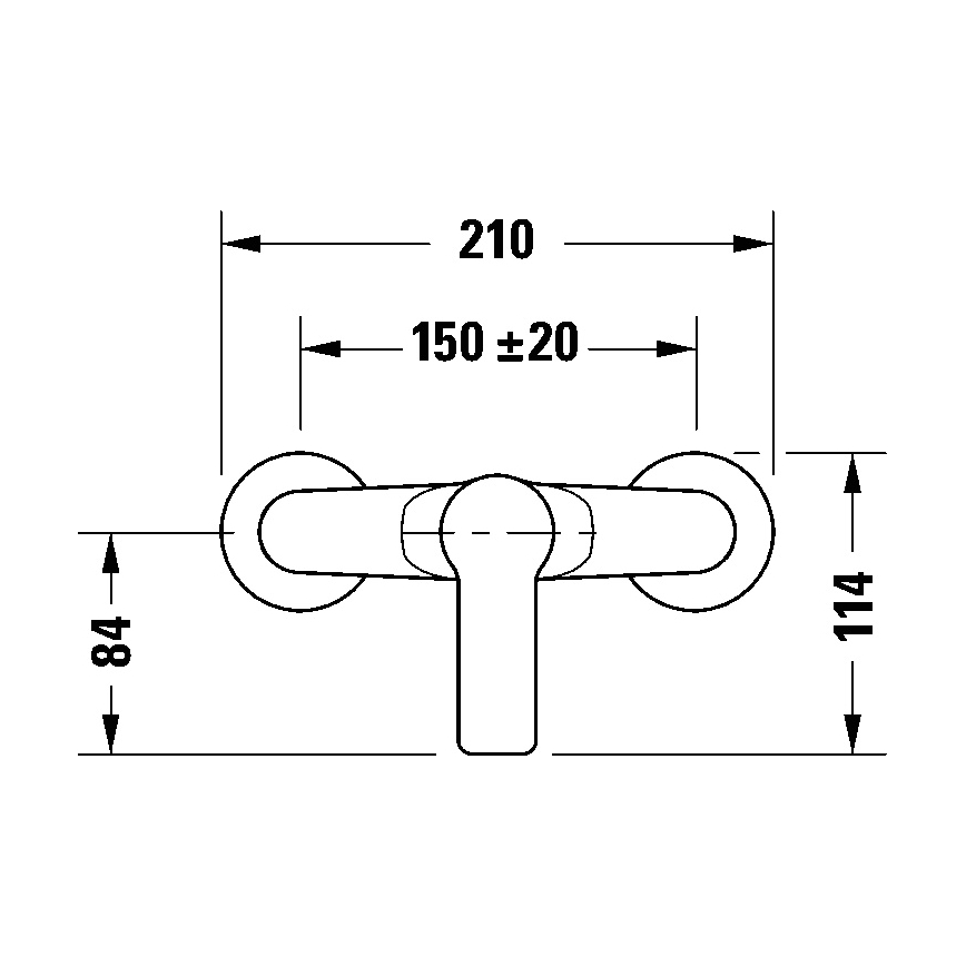 Duravit DC4230001046 - Μίκτης ντους D-CODE σε ματ μαύρο